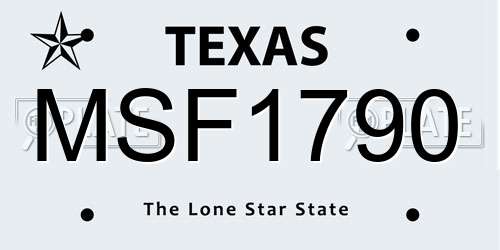 MSF1790 Texas License Plate