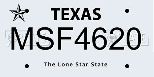 MSF4620 Texas License Plate