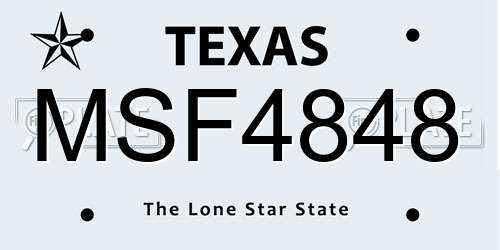 MSF4848 Texas License Plate