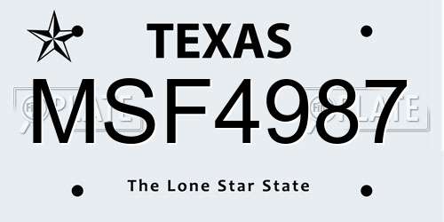 MSF4987 Texas License Plate