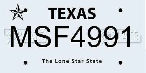 MSF4991 Texas License Plate