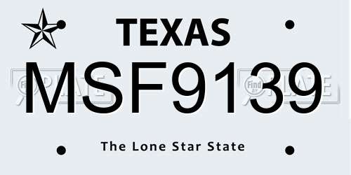 MSF9139 Texas License Plate