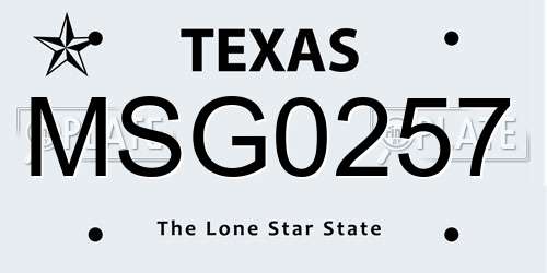 MSG0257 Texas License Plate