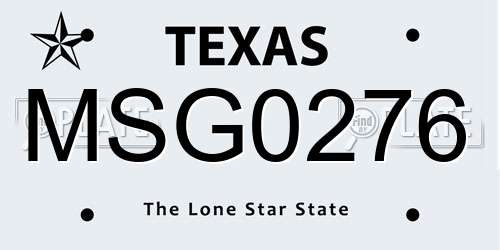 MSG0276 Texas License Plate