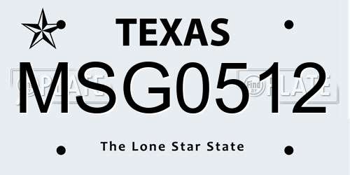 MSG0512 Texas License Plate