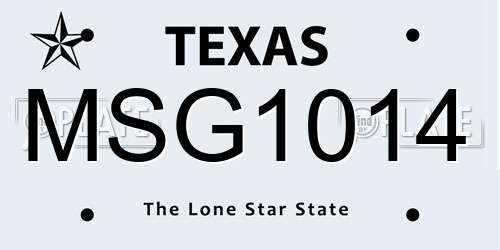 MSG1014 Texas License Plate