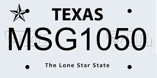 MSG1050 Texas License Plate