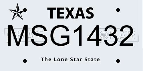 MSG1432 Texas License Plate