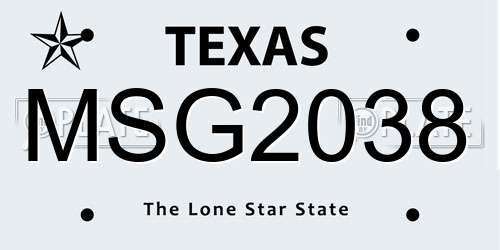 MSG2038 Texas License Plate