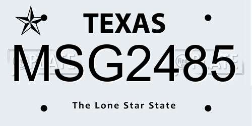 MSG2485 Texas License Plate