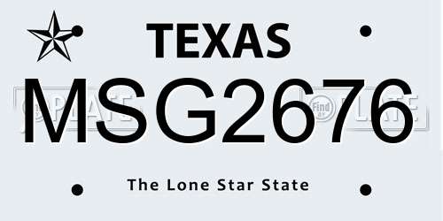 MSG2676 Texas License Plate