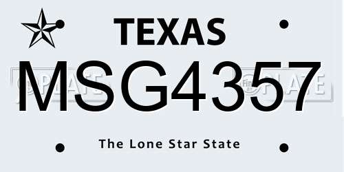 MSG4357 Texas License Plate