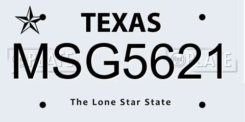 MSG5621 Texas License Plate
