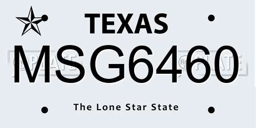 MSG6460 Texas License Plate