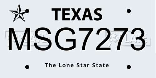 MSG7273 Texas License Plate
