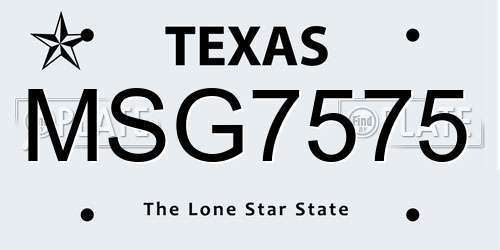 MSG7575 Texas License Plate