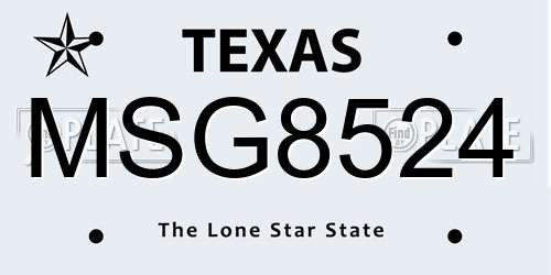 MSG8524 Texas License Plate