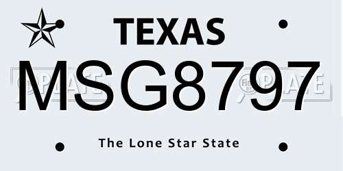 MSG8797 Texas License Plate