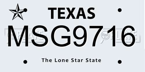 MSG9716 Texas License Plate