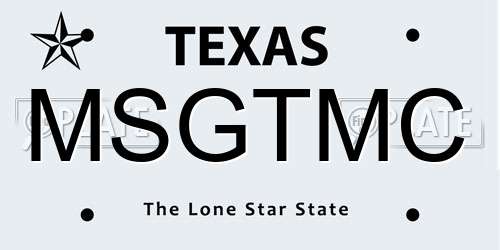 MSGTMC Texas License Plate