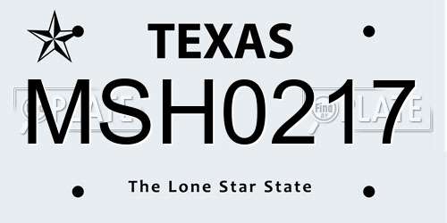MSH0217 Texas License Plate