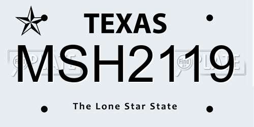 MSH2119 Texas License Plate
