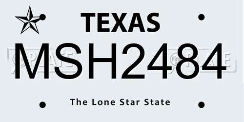 MSH2484 Texas License Plate