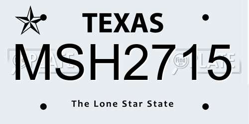MSH2715 Texas License Plate