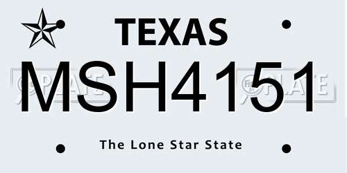 MSH4151 Texas License Plate