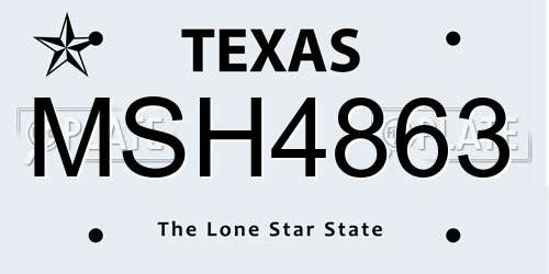 MSH4863 Texas License Plate