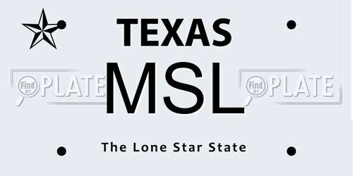 MSL Texas License Plate