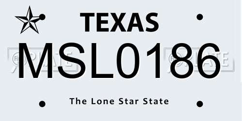 MSL0186 Texas License Plate