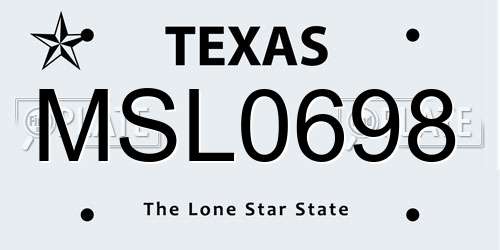 MSL0698 Texas License Plate