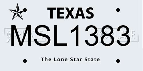 MSL1383 Texas License Plate