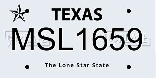 MSL1659 Texas License Plate