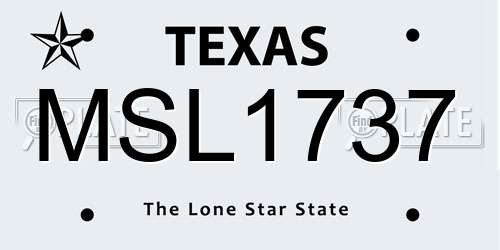 MSL1737 Texas License Plate