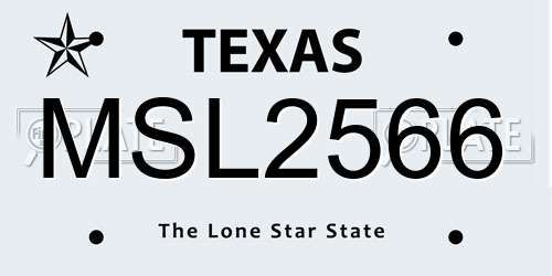 MSL2566 Texas License Plate