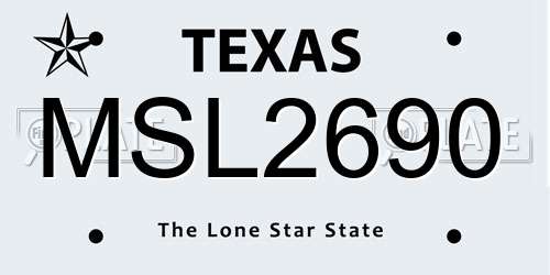 MSL2690 Texas License Plate