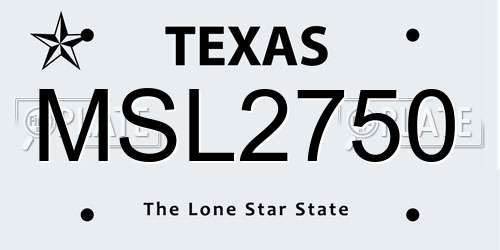 MSL2750 Texas License Plate