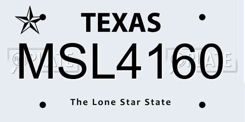 MSL4160 Texas License Plate