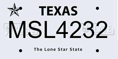 MSL4232 Texas License Plate