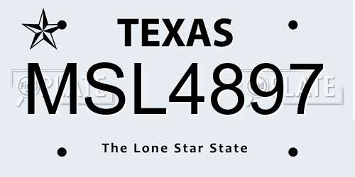 MSL4897 Texas License Plate