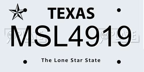 MSL4919 Texas License Plate