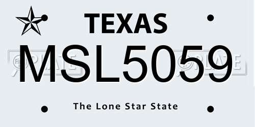 MSL5059 Texas License Plate