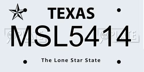 MSL5414 Texas License Plate
