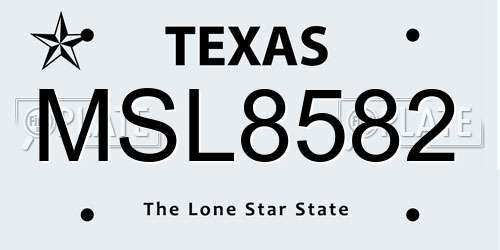 MSL8582 Texas License Plate