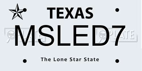 MSLED7 Texas License Plate