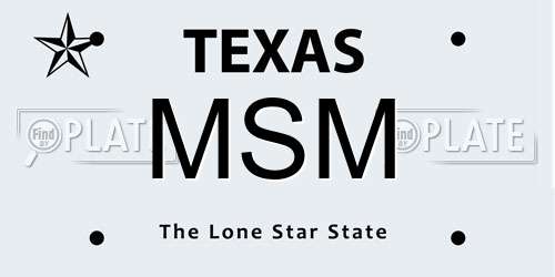 MSM Texas License Plate