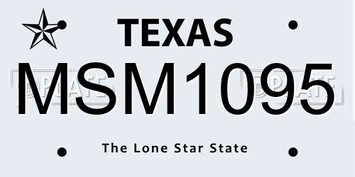 MSM1095 Texas License Plate