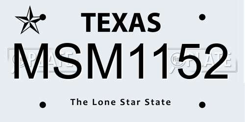 MSM1152 Texas License Plate